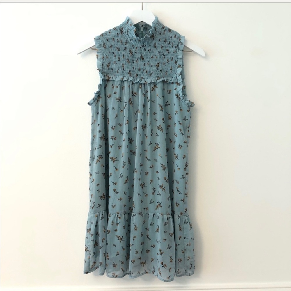 Wild Fable Floral Smocked Tiered Hem Dress Med